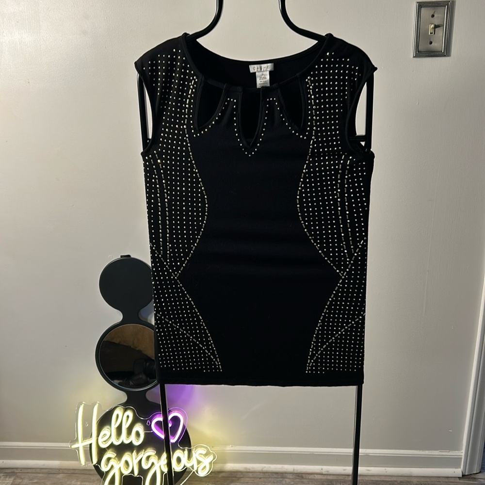 Cache Beaded Sleeveless Sweater